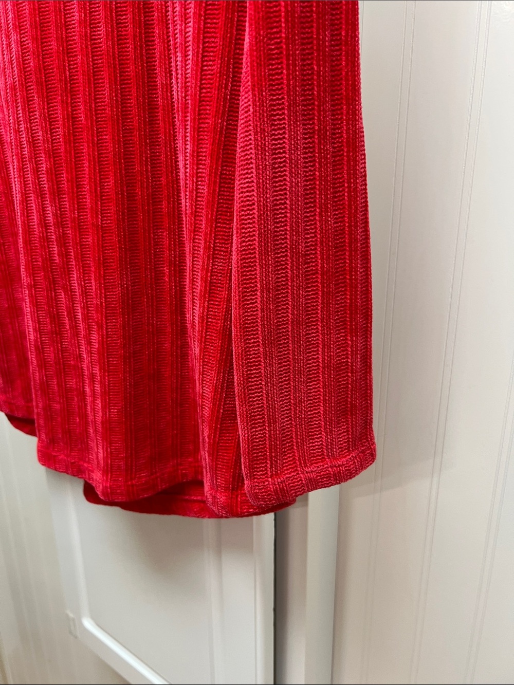Ruby Rd. Bright Red Ribbed Button-Front Pullover - Picture 5 of 6